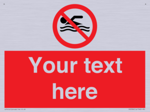 Custom No swimming prohibition Sign